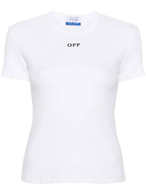 white stretch-cotton soft jersey OFF WHITE | OWAA065C99JER0050110